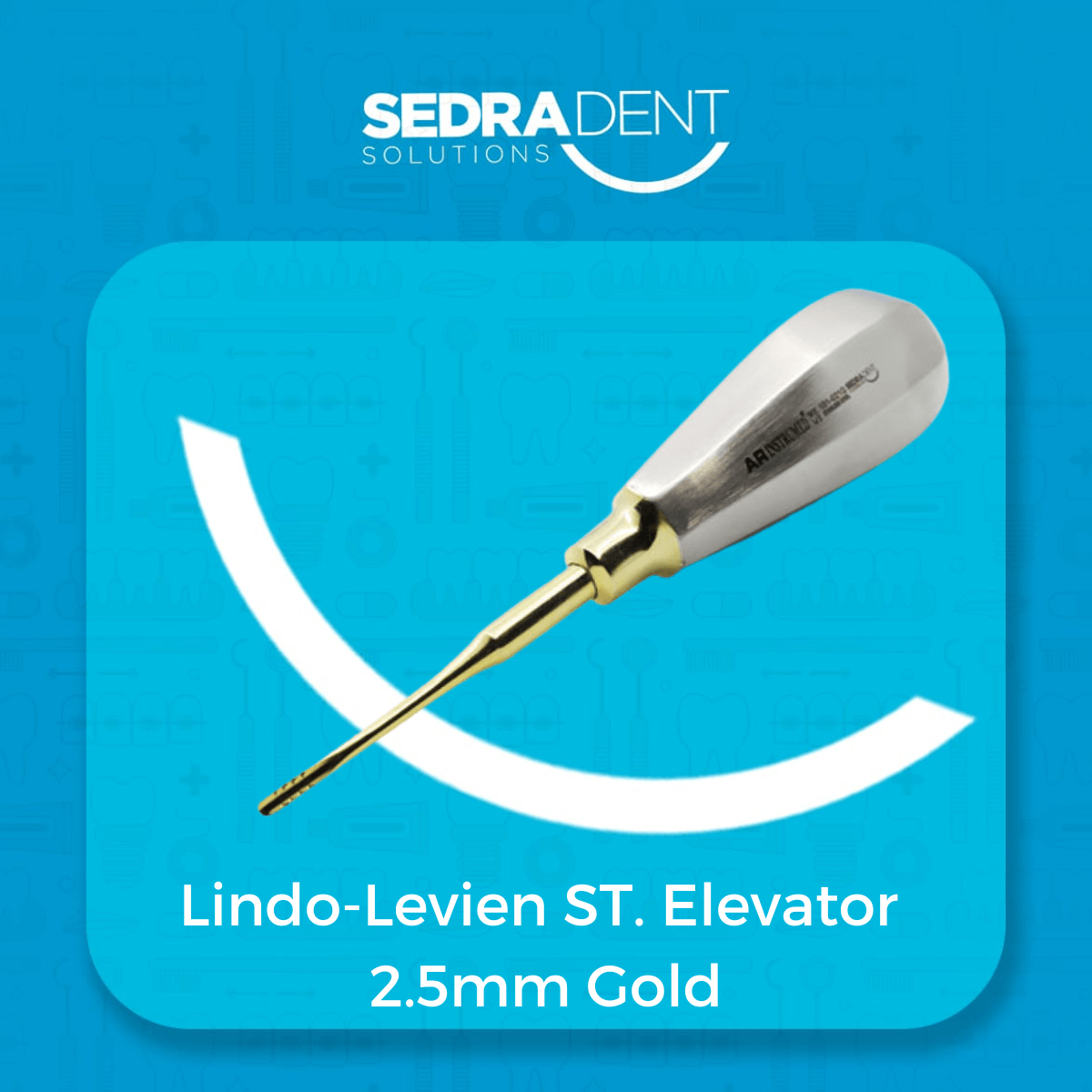 Lindo-Levien Stright Serrated Elevator 2.5 mm Gold Plasma